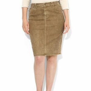 LAUREN JEANS COMPANY Jeans Vintage Corduroy Pencil Skirt in Camel